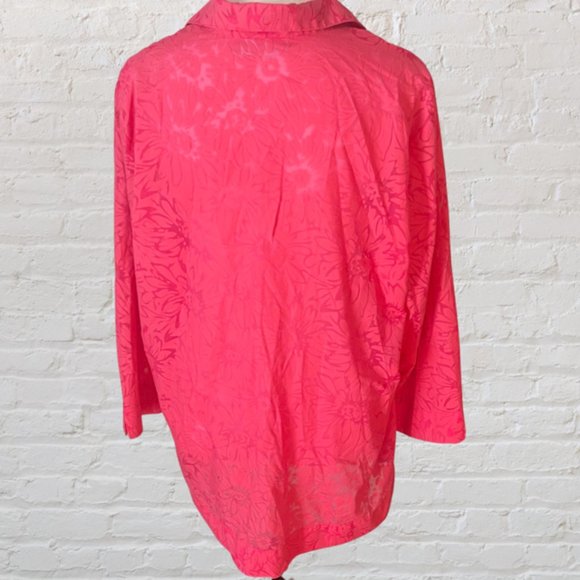 SAG HARBOR LONG SLEEVE BUTTON DOWN BLOUSE - Picture 3 of 4